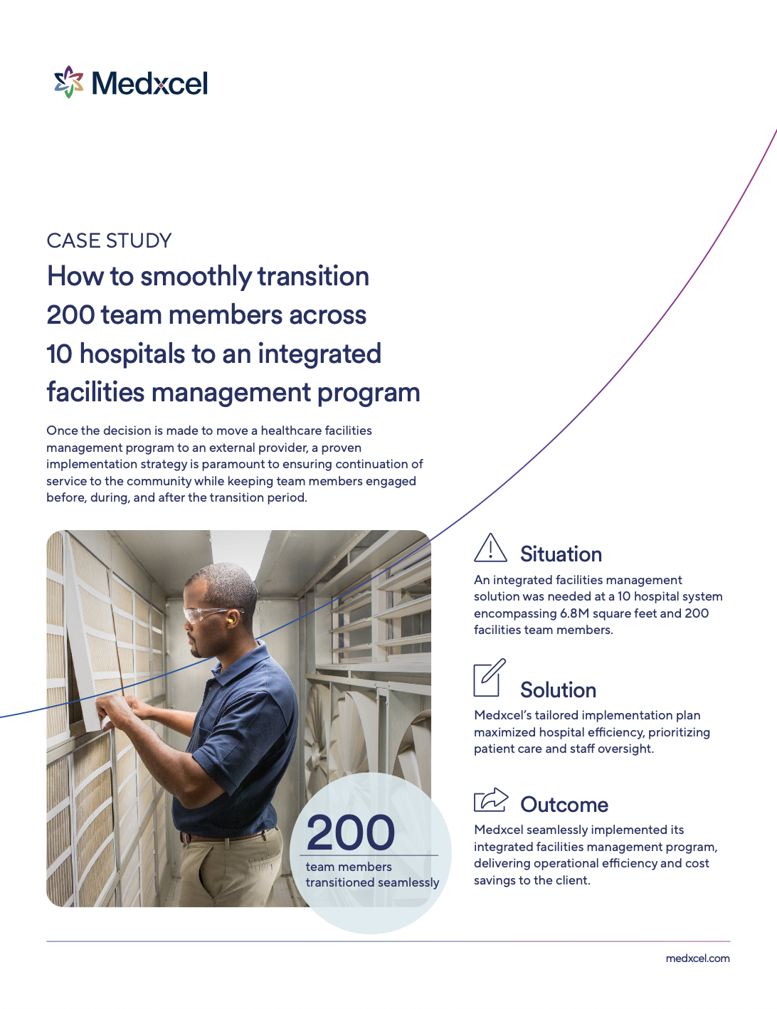 Download How Medxcel transitioned 200 team members across 10 hospitals to an integrated facilities management Sales Sheet